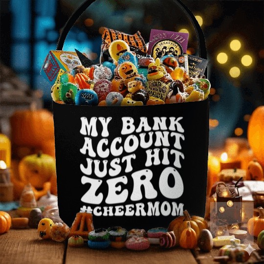 My Bank Acco Just Hit Zero Cheer Mom Groovy Fabric Baskets