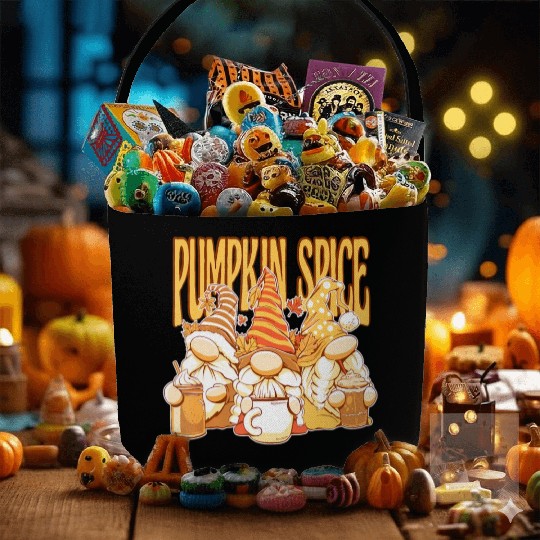 Gnomes Autumn Season Pumpkin Spice Hallothanksmas Fabric Baskets