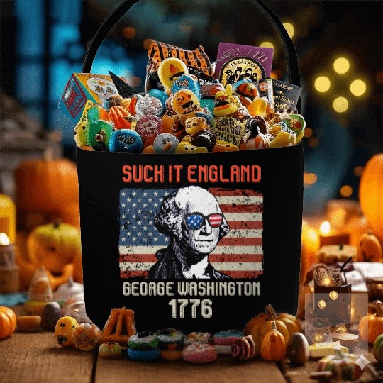 Suck it England George Washington 1776 USA Fabric Baskets
