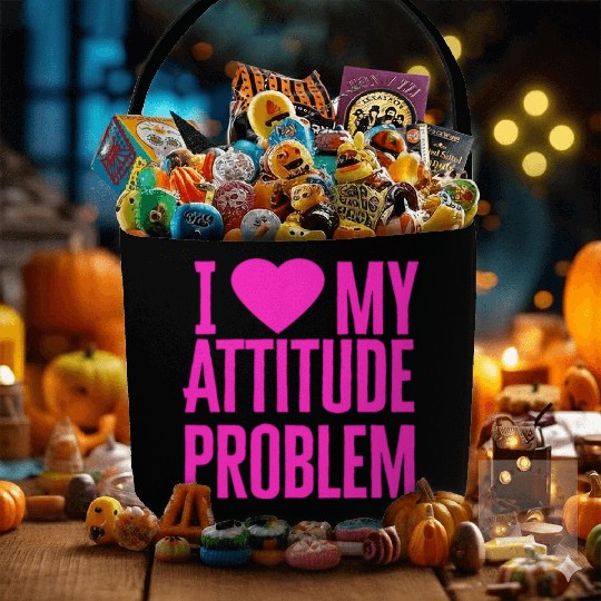I Love My Attitude Problem music Fabric Baskets