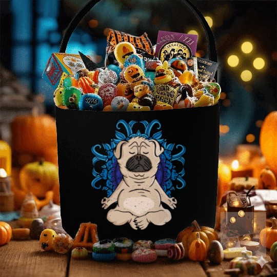 Zen Buddhism Meditation Gift Dog Lover Women Yoga Fabric Baskets