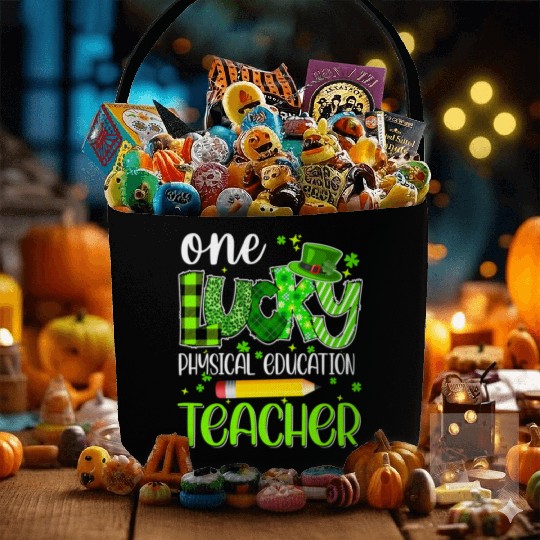 One Lucky Physical Education Teacher Pencil St Fabric Baskets