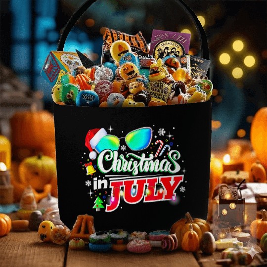 Christmas In July Santa Hat Sunglasses Summer Fabric Baskets