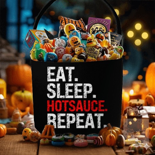 Eat Sleep Hotsauce Repeat For cy Hot Sauce Fabric Baskets