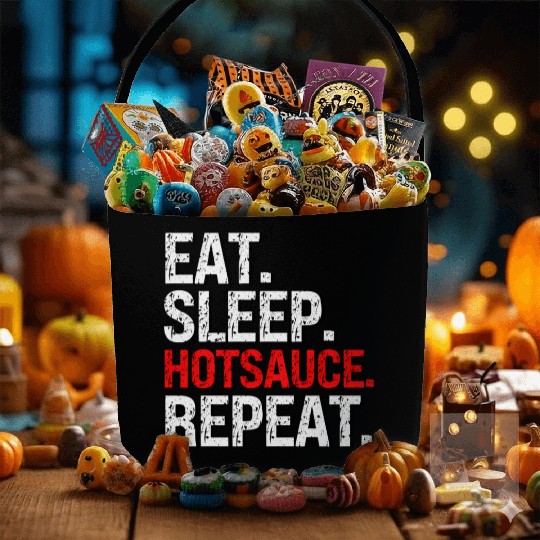 Eat Sleep Hotsauce Repeat For cy Hot Sauce Fabric Baskets