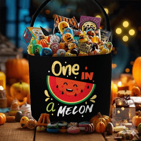 One In A Melon Watermelon Fruitarian Summer Fruit Fabric Baskets