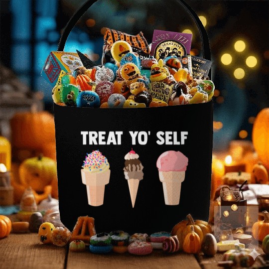 Ice Cream Treat Yo' Self Summertime Sherbet Gelato Fabric Baskets