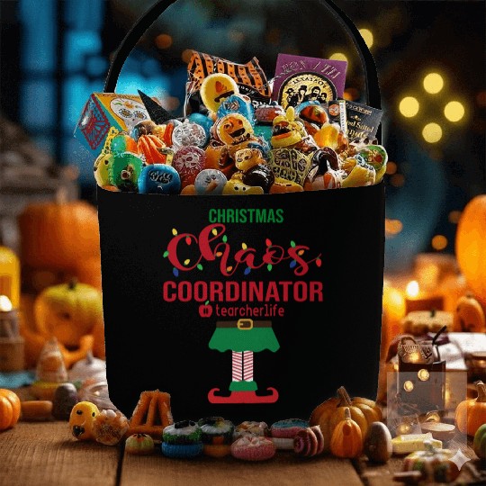 Christmas Chaos Coordinator Teacher Life Funny Fabric Baskets