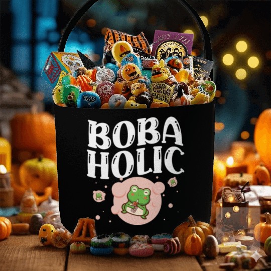 Bobaholic Bubble Tea Lover Boba Tea Drinker Korean Fabric Baskets