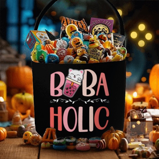Bobaholic Bubble Tea Lover Boba Tea Drinker Korean Fabric Baskets