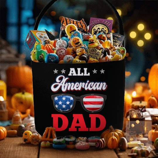 All American Dad Independence Day Party USA Father Fabric Baskets