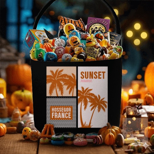 Sunset Paradise Hossegor France Fabric Baskets