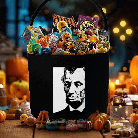 Black White Abraham Lincoln Fabric Baskets