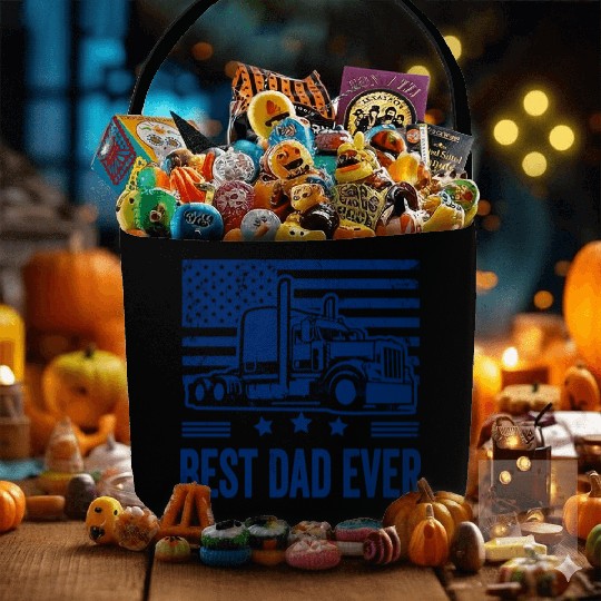 Best Dad Ever Us American Flag Father's Day Truck Fabric Baskets