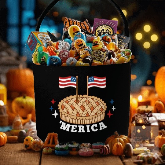 American Flag USA Apple Pie Merica 4th of July Fabric Baskets