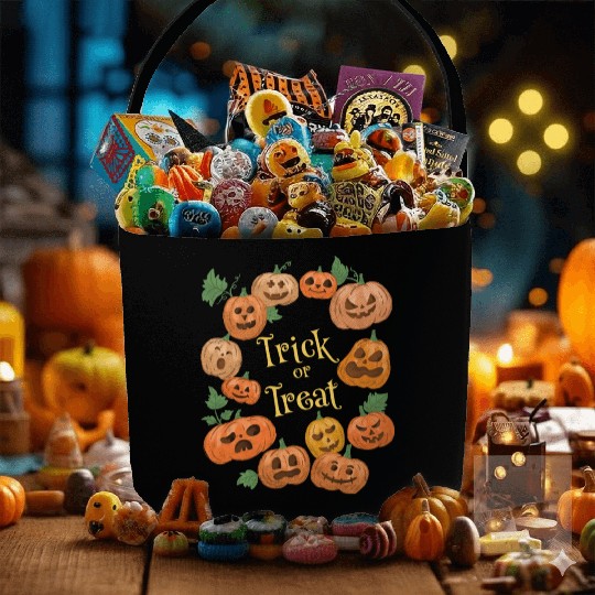 Trick Or Treat Pumpkins Fabric Baskets