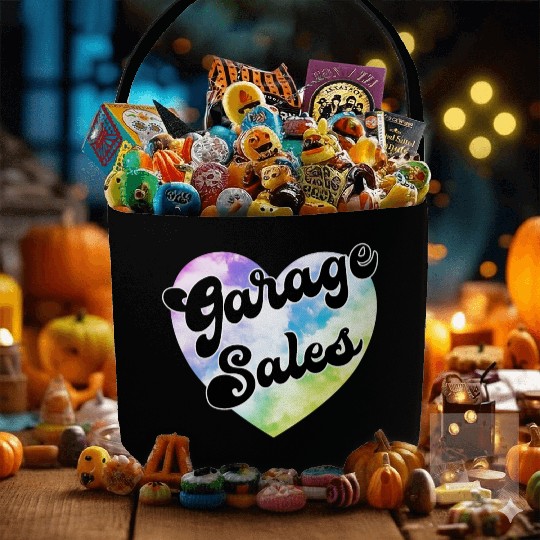 Garage Sales pastel cloud heart Fabric Baskets