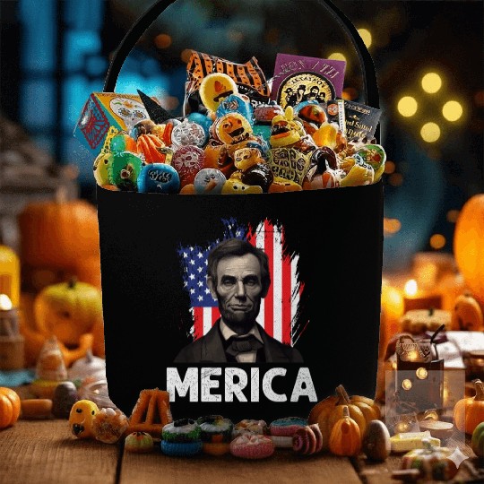 Merica Lincoln President Independence Day Party Fabric Baskets
