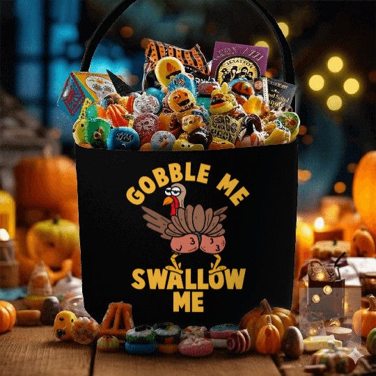 Twerking Turkey Gobble Me Swallow Me Thanksgiving Fabric Baskets