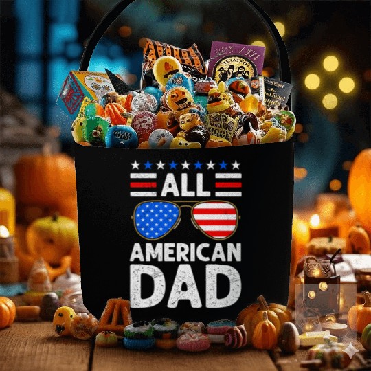 All American Dad Independence Day USA Party Fabric Baskets