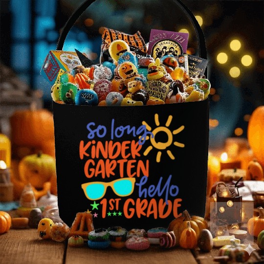 SO LONG KINDERGARTEN HELLO 1st GRADE Teacher Fabric Baskets