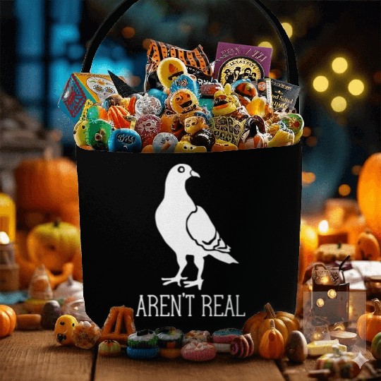 Birds Aren t Real Conspiracy Pigeon Retro Fabric Baskets