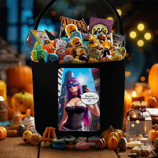 Cyberpunk Waifu Influencer Design 5 Fabric Baskets