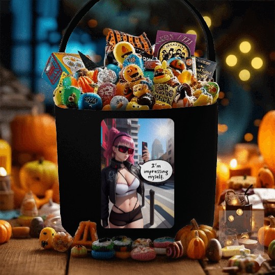 Cyberpunk Waifu Influencer Design 6 Fabric Baskets