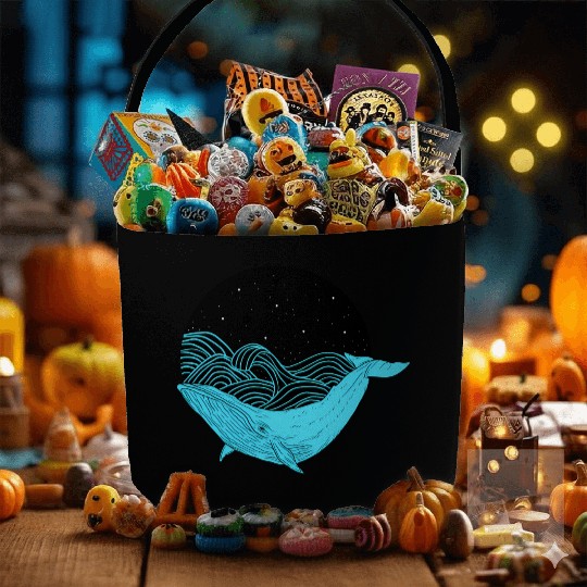 Humpback Whale Midnight Space Whale Fabric Baskets