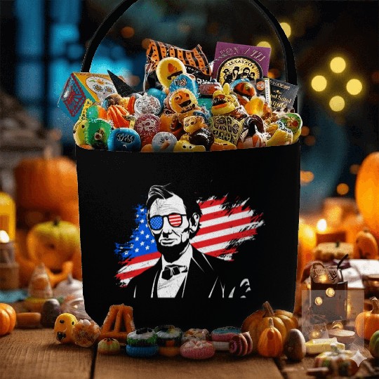 Merica Lincoln President Independence Day Party Fabric Baskets