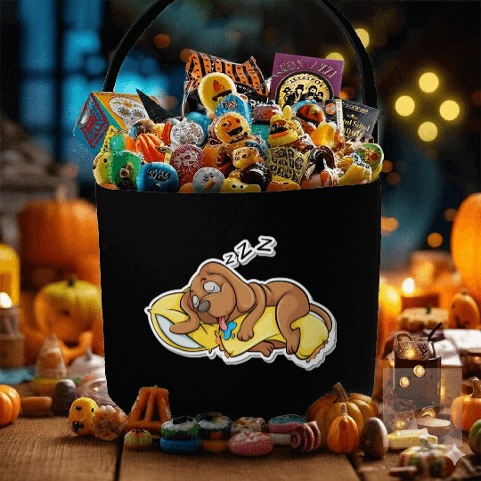 Cute Dog Sleeping Fabric Baskets