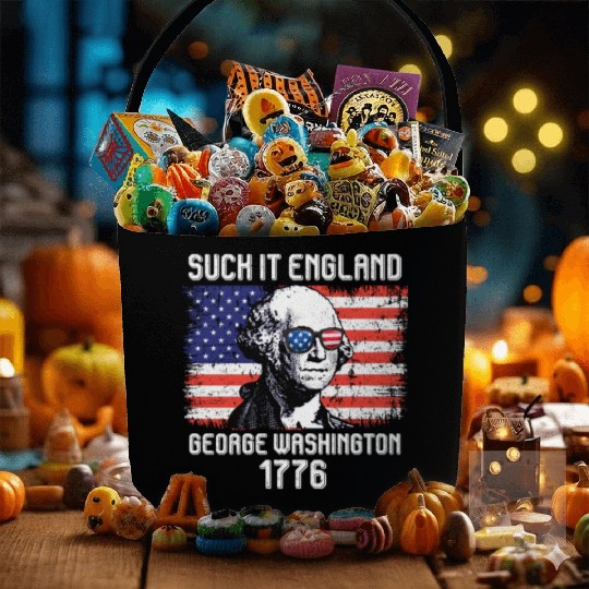 Suck it England George Washington 1776 USA Fabric Baskets