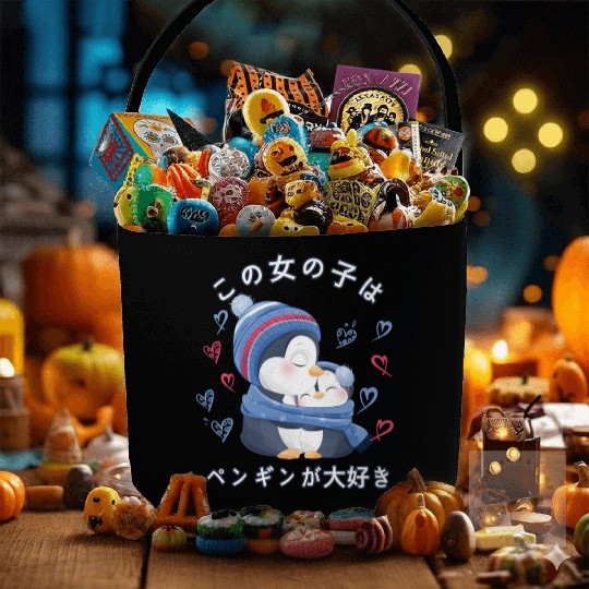 Penguin Love Mom Penguin Fabric Baskets