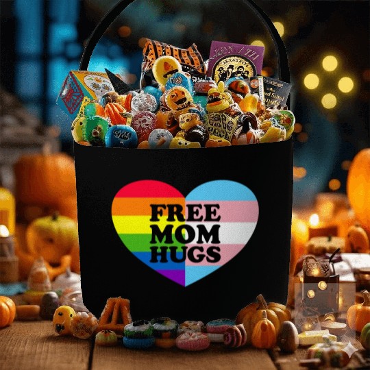 Free Mom Hugs Gay Pride Trans Flag LGBTQ Free Hugs Fabric Baskets