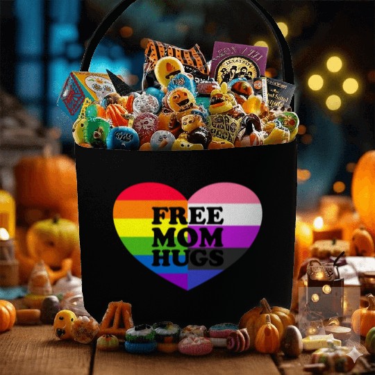 Free Mom Hugs Gay Pride Genderfluid Flag Fabric Baskets