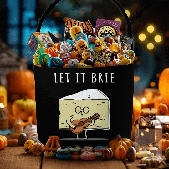 Let It Brie Cheese Musician With Guitar Fabric Baskets