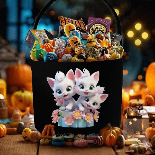 Cute Kittens 3D Ai Art Fabric Baskets