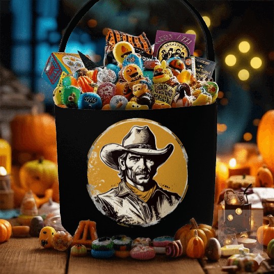 Howdy Partner! Retro Vintage Wild West Cowboy Fabric Baskets