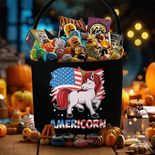 Americorn Unicorn America Party Independence Day Fabric Baskets