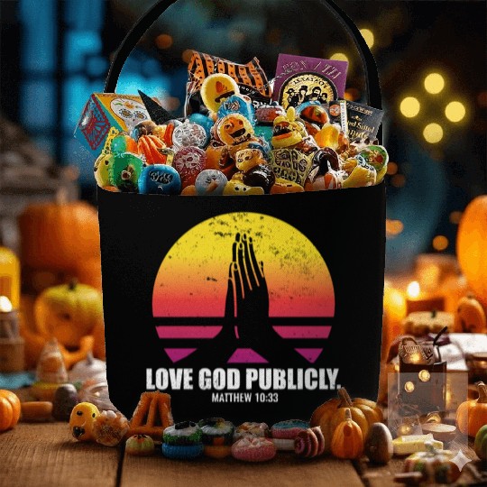 Love God Publicly Bible Verse Quote Jesus Church Fabric Baskets