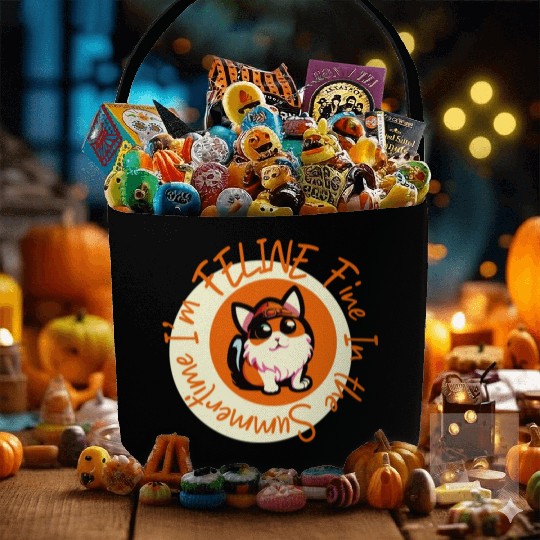 I'm FELINE Fine | Cat Lover Summer Animal Party Fabric Baskets