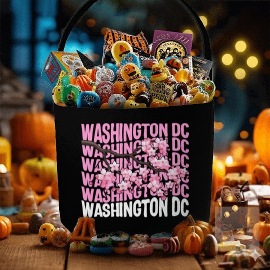 Washington DC Fabric Baskets, Cherry Blossom Floral Pop