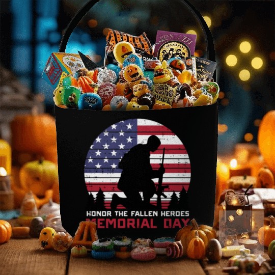 Honor The Fallen Heroes Memorial Day Us Flag Fabric Baskets