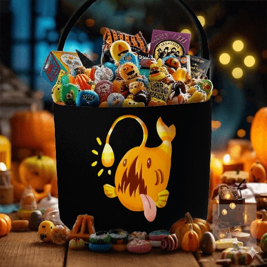 The Orange Candy Corn Angler Fish Fabric Baskets