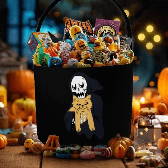 The grim reaper loves cat Fabric Baskets