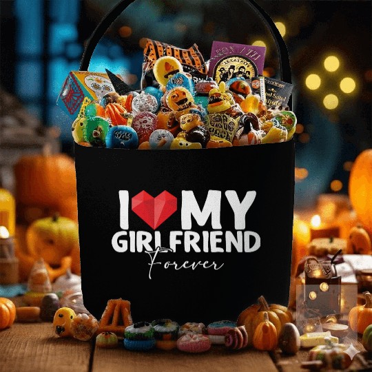 i Love My Girlfriend Forever Fabric Baskets