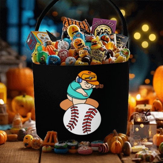 Cute Chibi Baseball Pitcher Fabric Baskets