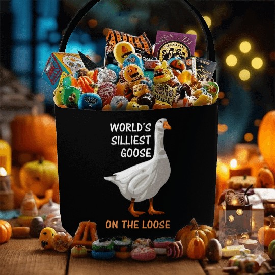 World s Silliest Goose On The Loose Funny Silly Fabric Baskets