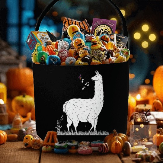 Song of The Llama Design Print Fabric Baskets