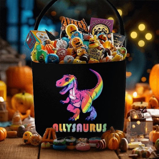 Allysaurus LGBT Transgender Dino Rainbow Lesbian Fabric Baskets
